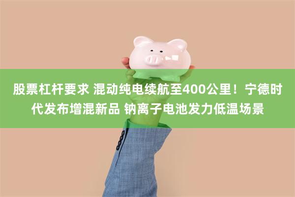 股票杠杆要求 混动纯电续航至400公里！宁德时代发布增混新品 钠离子电池发力低温场景