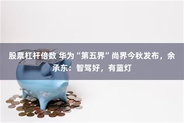 股票杠杆倍数 华为“第五界”尚界今秋发布，余承东：智驾好，有蓝灯