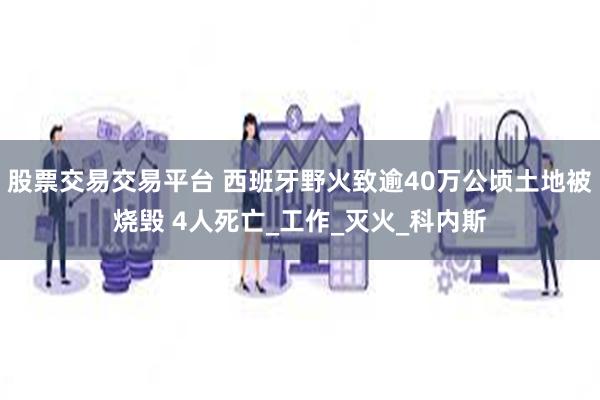 股票交易交易平台 西班牙野火致逾40万公顷土地被烧毁 4人死亡_工作_灭火_科内斯